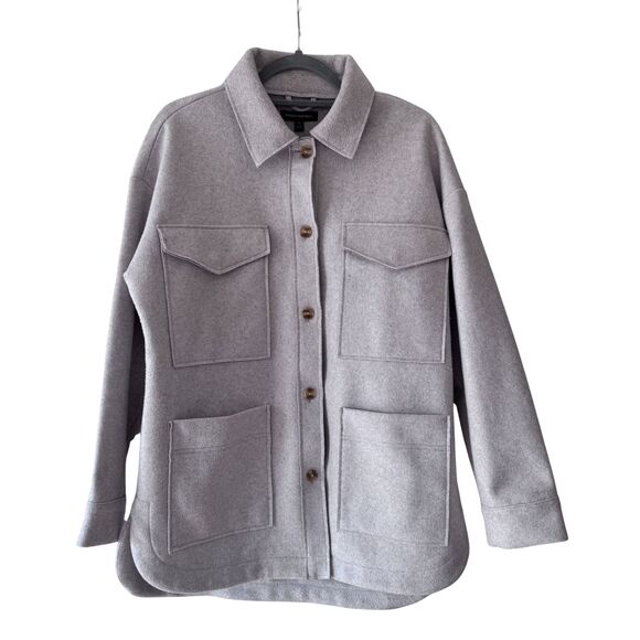 Banana Republic Ladies' Structured 4 Pocket Button Shacket Shirt Jacket Sz Small - Picture 2 of 8